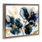 Stupell Industries Blue Swirling Modern Flowers Floater Framed Art